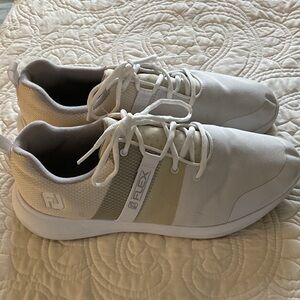 White and Cream Athletic Sneakers
